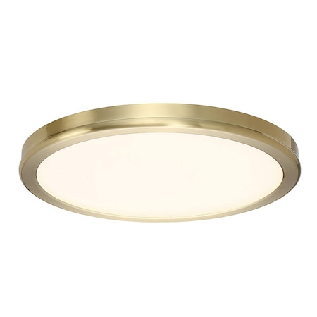 Dweled Geos 10in LED Round Low-Profile Flush Mount 2700K in Brass FM-46